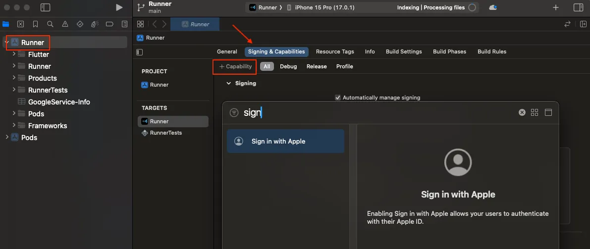 Sign in with Apple Capability